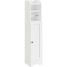 SoBuy FRG177-II-W kapea kylpyhuonekaappi wc-paperitelineellä