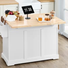 SoBuy FKW41-III-WN white 3-drawer kitchen trolley