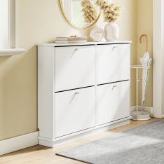 SoBuy FSR216-W 4-ovinen kenkäkaappi