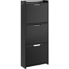 SoBuy slim 3-door shoe cabinet with LED lights