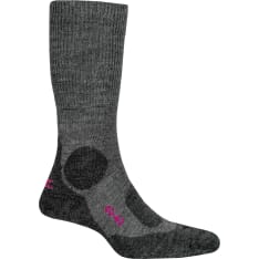 P.A.C. TR 6.1 Trekking Merino Medium Women Grey Melange-Berry hyttys- ja punkkisuoja merinovillasukat