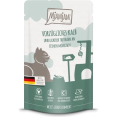 MjAMjAM Quetschie veal & turkey carrot 125 g wet cat food