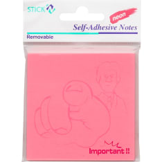 Stick's pink notepad