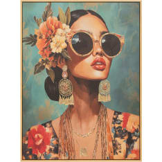 Home4you Woman with flowers wall art