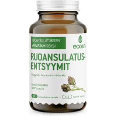 Ecosh Ruoansulatusentsyymit - Entsyymit + Bromelaiini + Artisokka, 90 kaps. ravintolisä
