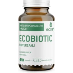 Ecosh Ecobiotic Universaali - maitohappobakteerit + kuidut 60 kaps. ravintolisä