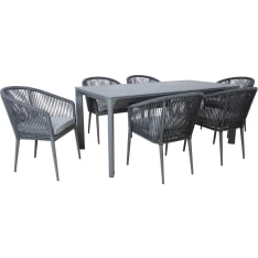 Home4you Carves dining set table and 6 chairs