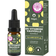 Nôgel D3-vitamiini vauvoille 11 μg 10 ml ravintolisä