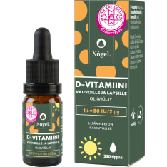 Nôgel D-vitamiini vauvoille 2µg ravintolisä