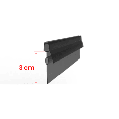 Stocksund pituus 1 m, korkeus 3 cm, musta suihkuoven laahustiiviste
