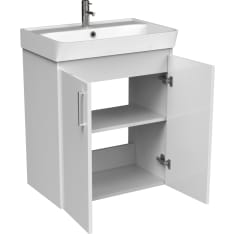 Absolut ABS 60 cm kahdella ovella, valkoinen allaskaappi