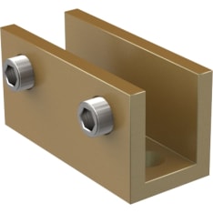 Stocksund brushed brass shower wall U-bracket