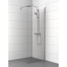 Stocksund 80x200 cm kirkas lasi/ metalliprofiilit kromi kiinteä suihkuseinä