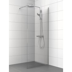 Stocksund 90x200 cm kirkas lasi/ metalliprofiilit kromi kiinteä suihkuseinä