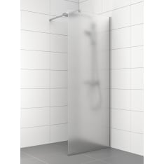 Stocksund 80x200 cm huurrelasi/ metalliprofiilit kromi kiinteä suihkuseinä