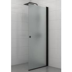 Stocksund 80x195 cm huurrettu, mustat metalliosat kääntyvä suihkuseinä