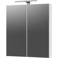 Stocksund Crea 60 cm pistorasia ja LED-valo, mattavalkoinen peilikaappi