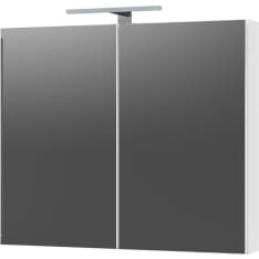 Stocksund Crea 80 cm pistorasia ja LED-valo, mattavalkoinen peilikaappi