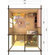 Palmako Agneta 18,8+12,5 m2 mökki