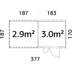 Palmako Leif 3,0+2,9 m2 pihavaja