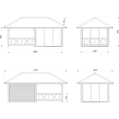 Palmako Bianca 16,6 m2 Set 504 Slide Plus summer room