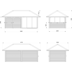 Palmako Bianca 16,6 m2 Set 507 Slide Plus summer room