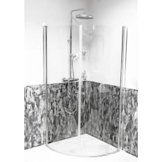 Aqualine 90x90x190 cm kaareva kirkas turvalasi 5 mm suihkukulma