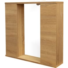 Aqualine Premium VS LED IP21 76 cm light oak mirror cabinet