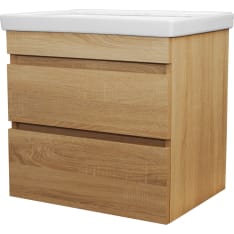 Aqualine Premium VS 80 cm light oak porcelain sink + Sink cabinet