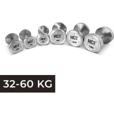 HC PRO galvanised dumbbell set, 32–60 kg (in 2 kg increments)