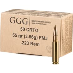 GGG NATO 223 Rem 55gr 3.6g FMJ 50-round rifle cartridge