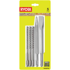 Ryobi RAKSP05 5-piece sds-plus chisel set