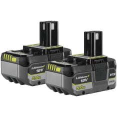 Ryobi One+ RB1850X2 18V 2kpl 5Ah akkupaketti