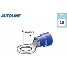 Autoline M6 6,4mm 10kpl sininen rengasliitin
