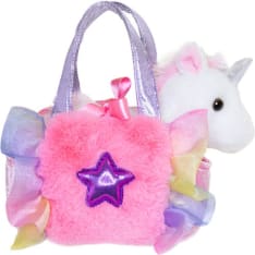 Aurora Fancy Pals Yksisarvinen vaaleanpunaisessa kassissa 20 cm pehmo