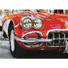 Diamond Dotz Red Sports Car 31x43cm diamond work