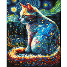 Diamond Dotz Starry Night Cat 50,5x40,5cm diamond work