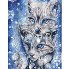 Diamond Dotz Blue Winter Lynx 45x35cm diamond work