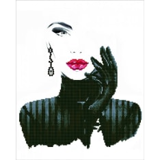 Diamond Dotz Lady in Black 42x52cm diamond work