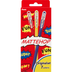 Pentel K110-V7STA Mattehop Gel Roller 1mm Original  set of 8