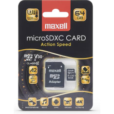 Maxell 'Action speed' Micro SDXC 64GB CLASS 10 muistikortti adapterilla