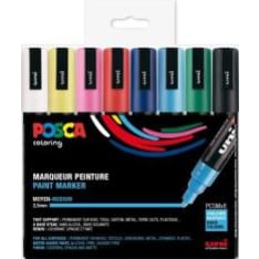 Uni Posca Marker 8 kpl PC-5M perusvärit maalikynäsetti