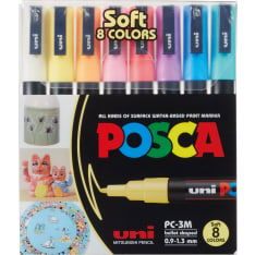 Uni Posca Marker 8 kpl PC-3M pastellivärit maalikynäsetti