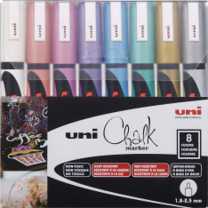 Uni Chalk 8 kpl PWE-5M metallic liitutaulutussi