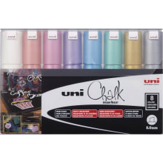 Uni Chalk 8 kpl PWE-8K metallic liitutaulutussi