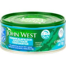 John West MSC 160/112g tonnikalapalat vedessä