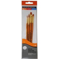 Dr Simply Gold Taklon Synthetic Brush, 4 pc