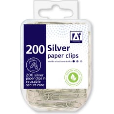 Ako 200 kpl hopeanvärinen paperiklemmari