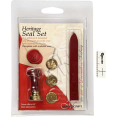 Wax Seal Set, crown, flower, fleur-de-lis, D 18 mm, 1 set