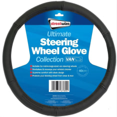 Streetwize 40cm leather steering wheel cover for vans
